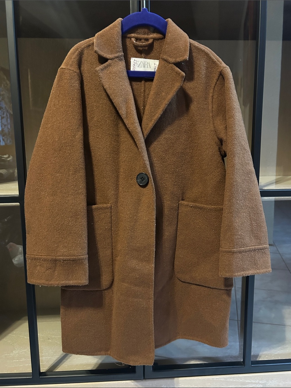 Zara Tan-Brown Single-Button Trench Coat